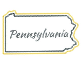 Pennsylvania State, Embroidery, Pennsylvania, embroidery design, State Embroidery, USA, Embroidery, Embroidery font, Pennsylvania applique