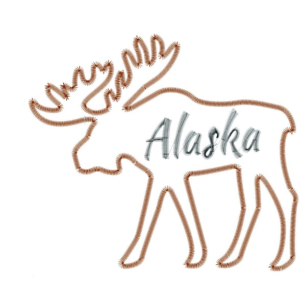 Alaska State, Embroidery, Alaska embroidery design, State Embroidery, Brother Embroidery, Embroidery, Embroidery font, Alaska applique, pse