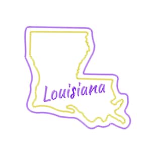 Louisiana Embroidery, USA State Stickerei, State Embroidery, Nähmaschine, Embroidery, Schrift, LSU, LA, Louisiana State, Applikation, Bayou