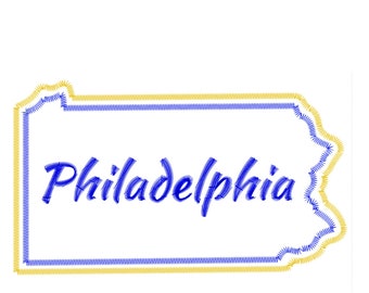 Philadelphia City, Embroidery, Pennsylvania, embroidery design, State Embroidery, USA, Embroidery, Embroidery font, Philadelphia applique