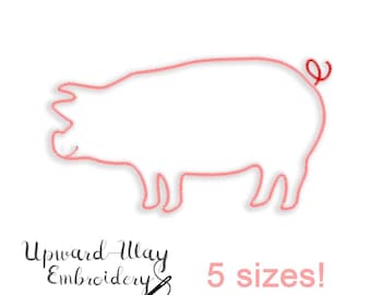Pink Pig applique, Pig Embroidery, farm embroidery, Brother Embroidery, Embroider, Embroidery font, pse, farm animals, homestead, sew, piggy