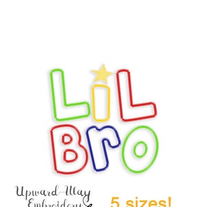 Lil little Brother Bro Embroidery sewing Machine Download File - sibling baby announcement applique