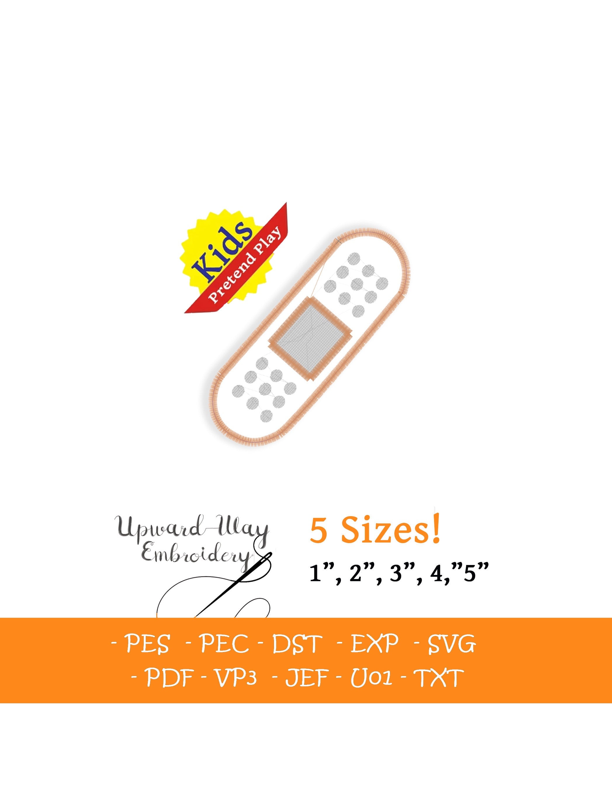 Bandage Kids Pretend Play Embroidery File Digital Download File Pretend