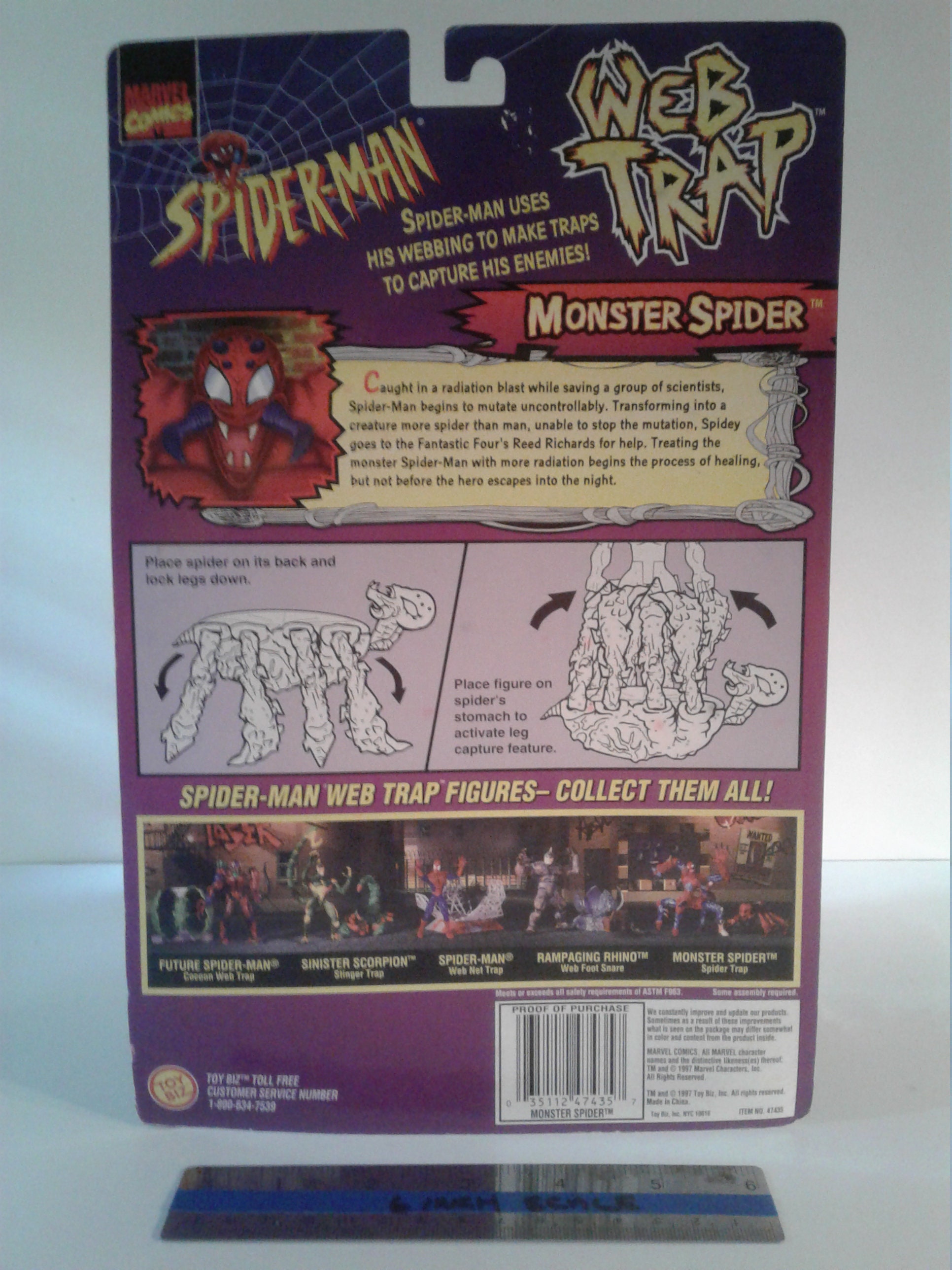Figurine MARVEL SPIDER-MAN WEB TRAP 1997 – Vintage Toy Biz/Lansay Sous Blister D'origine