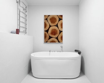Holz Baum Ring Druck, abstrakte minimalistdruckbare Wandkunst, Kiefer Holz Ring Scheibe Baumstumpf Baum Kunst, herunterladbare Druck