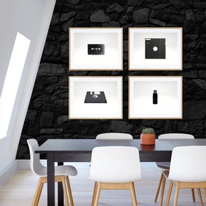 Computer Storage Black and White Printable Wall Art, Computer Themed Art, Office Theme Wall Art, Digital Download, Wall Decor, Computer Art