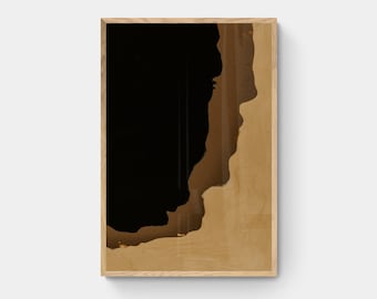Impression d’art mural brun abstrait, art neutre chaud, art mural terreux chaud, art brun et beige, impression neutre abstraite moderne, impression Boho moderne