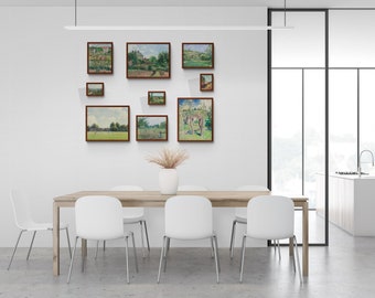 European Landscape Gallery Wall Set of 9 Prints, Vintage Trendy Aesthetic Art Prints, Printable Wall Art, Set of Nine Downloadable Prints