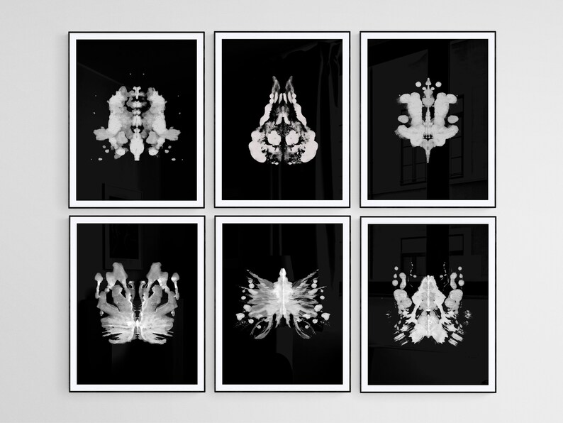 Ink Blot Print Set of 6 Prints Psychiatrist Psychology Gifts Etsy