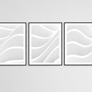 Set of 3 Grey and White Prints, Abstract Printable Print Set, Grey and White Wall Art, Grey Modern Watercolour Art, Bedroom Print Set