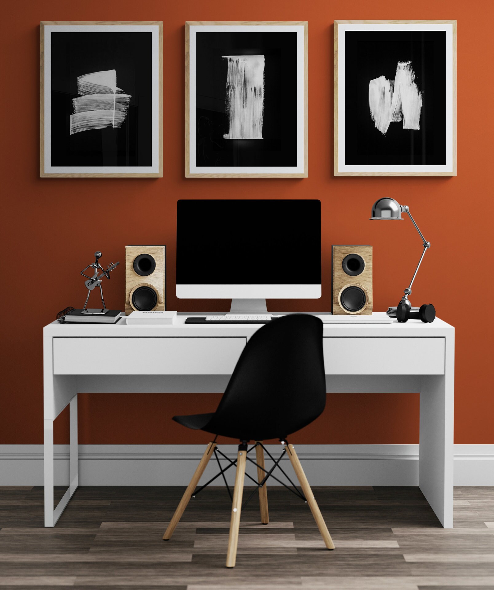 Black and White Brush Strokes Art Set of 3 Prints Abstract - Etsy