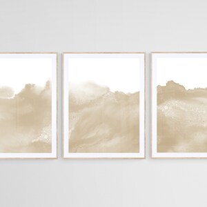 Beige Abstract Watercolor 3 Piece Wall Art, Abstract Modern Neutral Art Prints, Printable Wall Art, Modern Wall Art, Downloadable Prints