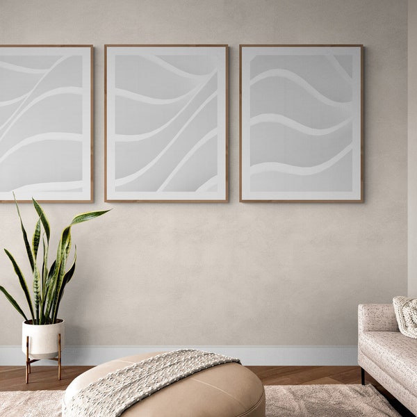Grey White Wall Art Etsy
