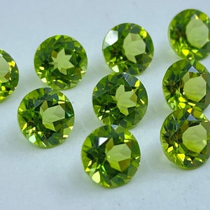 5, 6, 7, 8, 9, 10, 11, 12, 13, 14, 15, 16, 17, 18, 19, 20 MM ! Beautiful Green Peridot Round Shape Both Side Cut Faceted Loose Gemstone