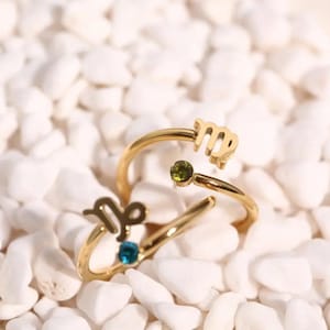 Anillo con nombre y letra de la canción ~ Anillos de plata de ley 925 ~ Anillo con corte de diamante ~ Anillo con piedra de nacimiento ~ Regalo para dama de honor ~ Anillo personalizado ~ Anillo minimalista