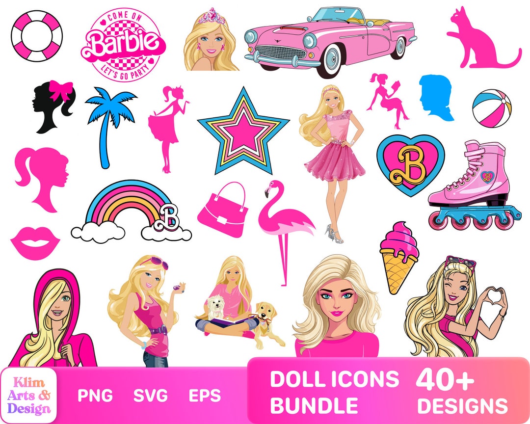 Barbi SVG File For Cricut Doll Icons Bundle Layered SVG Files 