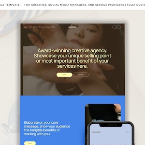 Creative Agency Colourful Squarespace Website Template for Social Media Managers, Marketing Agencies. Interactive, Modern, Bold 7.1 Design