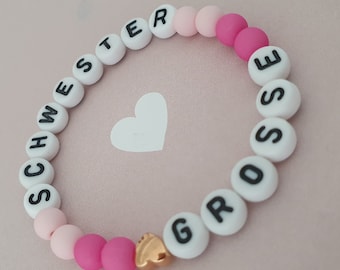 Armband Große Schwester Geschwisterarmband Geschwisterkind Armband für Nichte Neffen Patenkind Baby