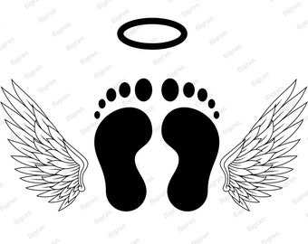 Download Baby Feet With Wings Etsy