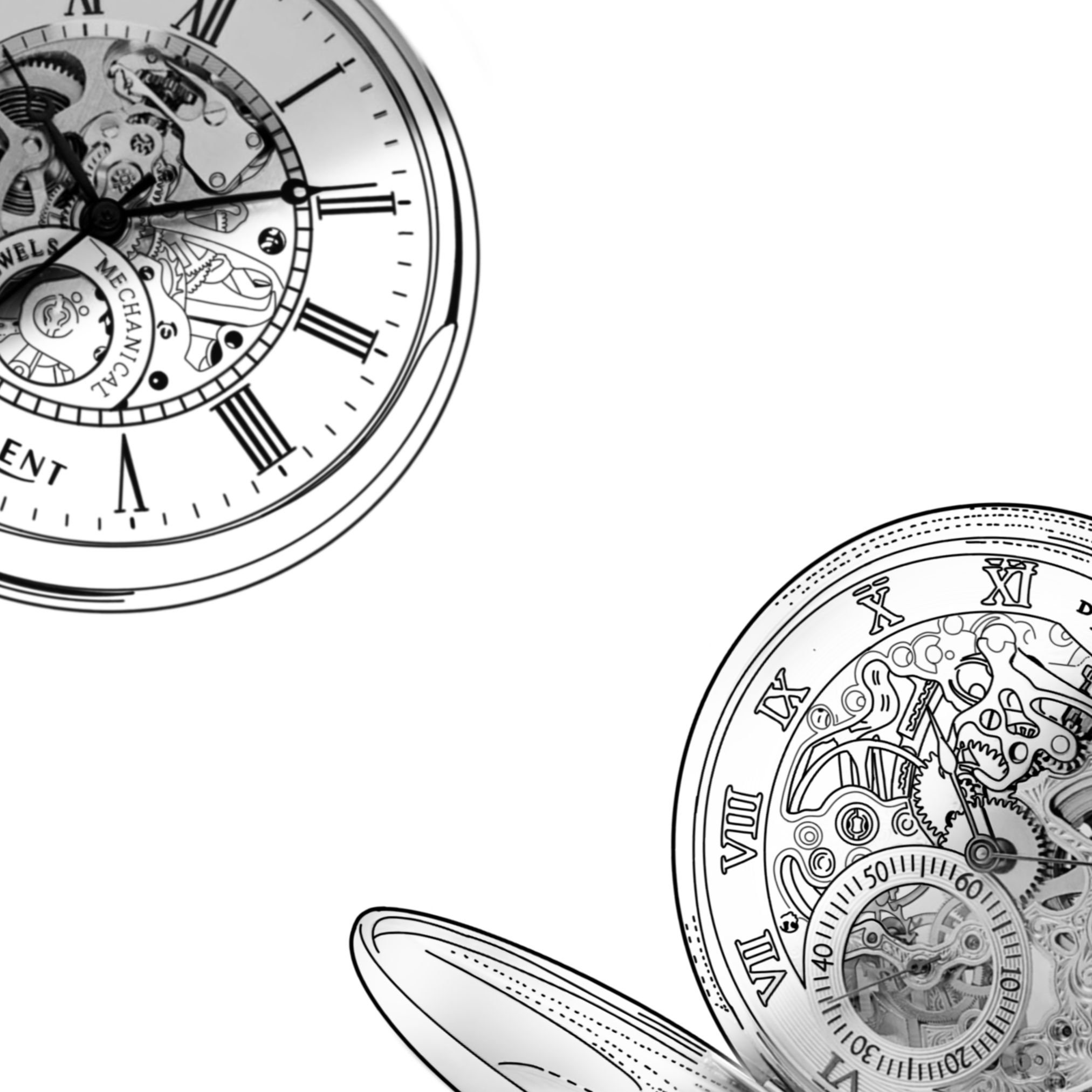 20 Realistic Pocket Watch Tattoo Stencil Procreate Brush Set - Etsy, image size:2025x2025