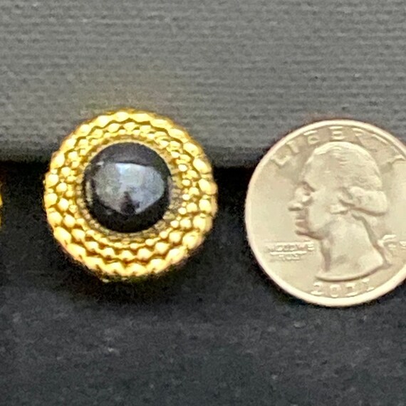 Vintage Black Cabochon and Gold Button PAOLO Gucc… - image 2