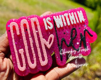 God is within her Freshie, Faith Based Freshie, Inspirational Freshie, Car Air Freshener, Freshy, Christian Freshie