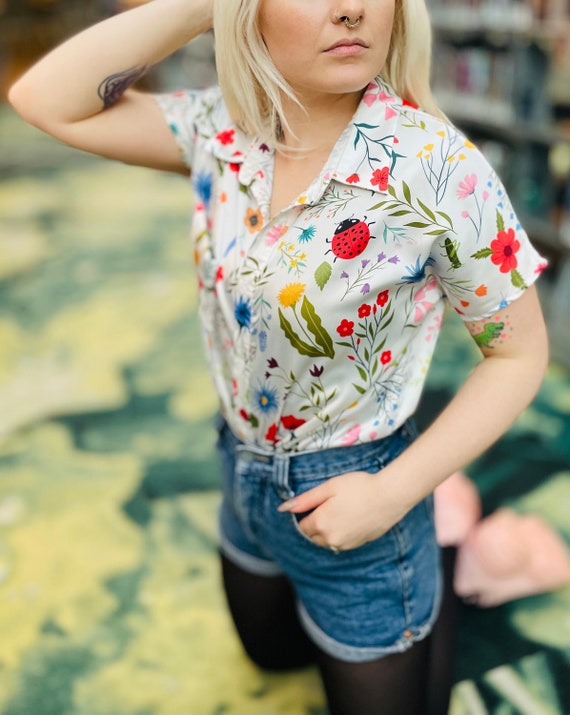 Spring Wildflower Shirt Spring Floral Shirt Flower Shirt 