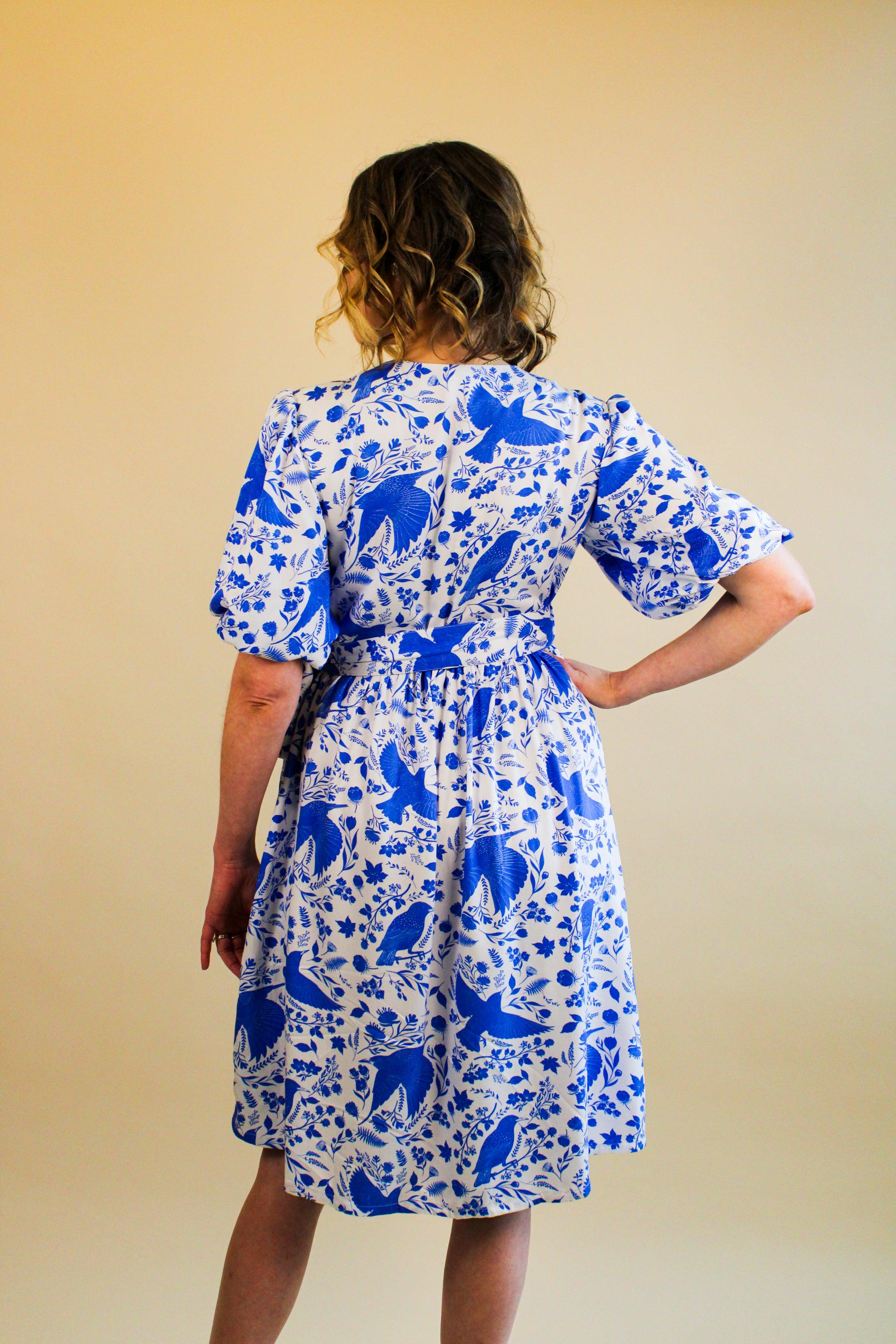blue dress with bird print Sir Ilkin Cut Out Dress in Ice Blue – Coco & Lola