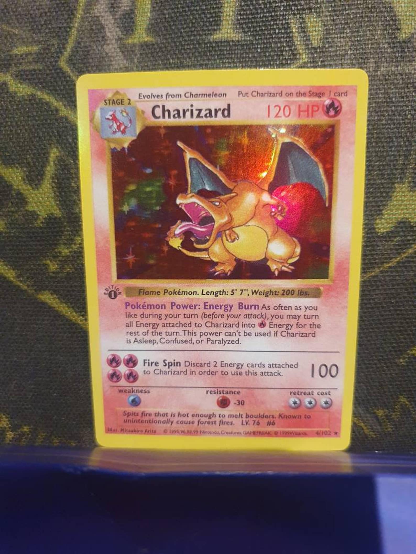 Charizard 1st Edition Shadowless Base Set 4/102 Pokemon HOLO Etsy