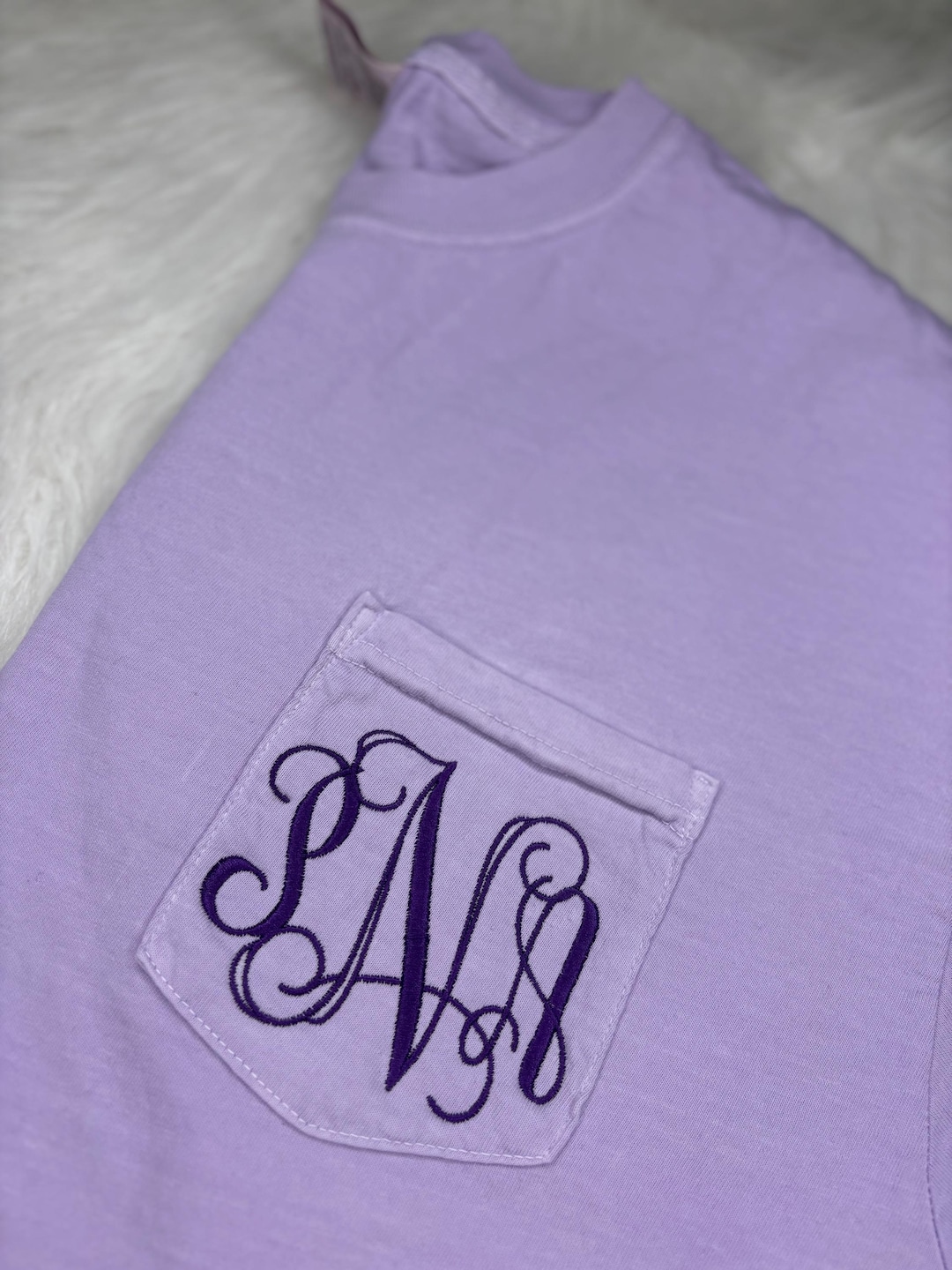 Monogram Embroidered Pocket T-shirt | Personalized Initial Tee - Etsy