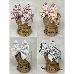 Easter Bow Headwrap | Baby He Is Risen, Plaid, Bunny
