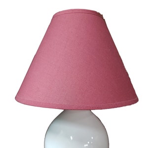 Pure White Bulbous Lamp with Pink Lampshade – Girly Décor – Shabby Chic Décor – Vintage and Collectible Aesthetic Lamp