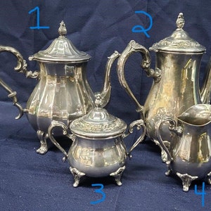 Vintage Pitchers, Creamer, Sugar Bowl, Collectible Silver Colored Coffee and Tea Sets – Collectible Tea Set