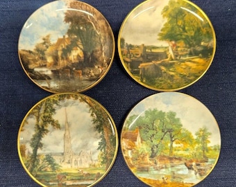 Coalport Bone China Mini Plates: England Nature Scenes, Set of 4
