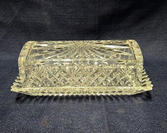 Waterford Cut Kristall Deckelbutterdose