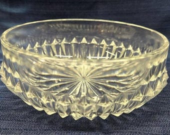 Etched Clear Glass Candy Bowl: Collectible Serving Dish