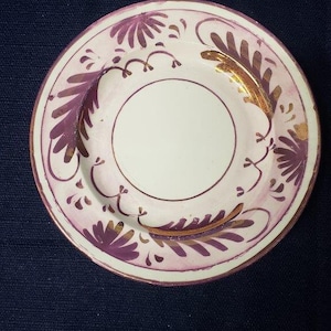Purple Pink Delicately Designed 6.5” Salad and Dessert Plate – Collectible Dessert Plate with Elegant Pink and Purple Designs