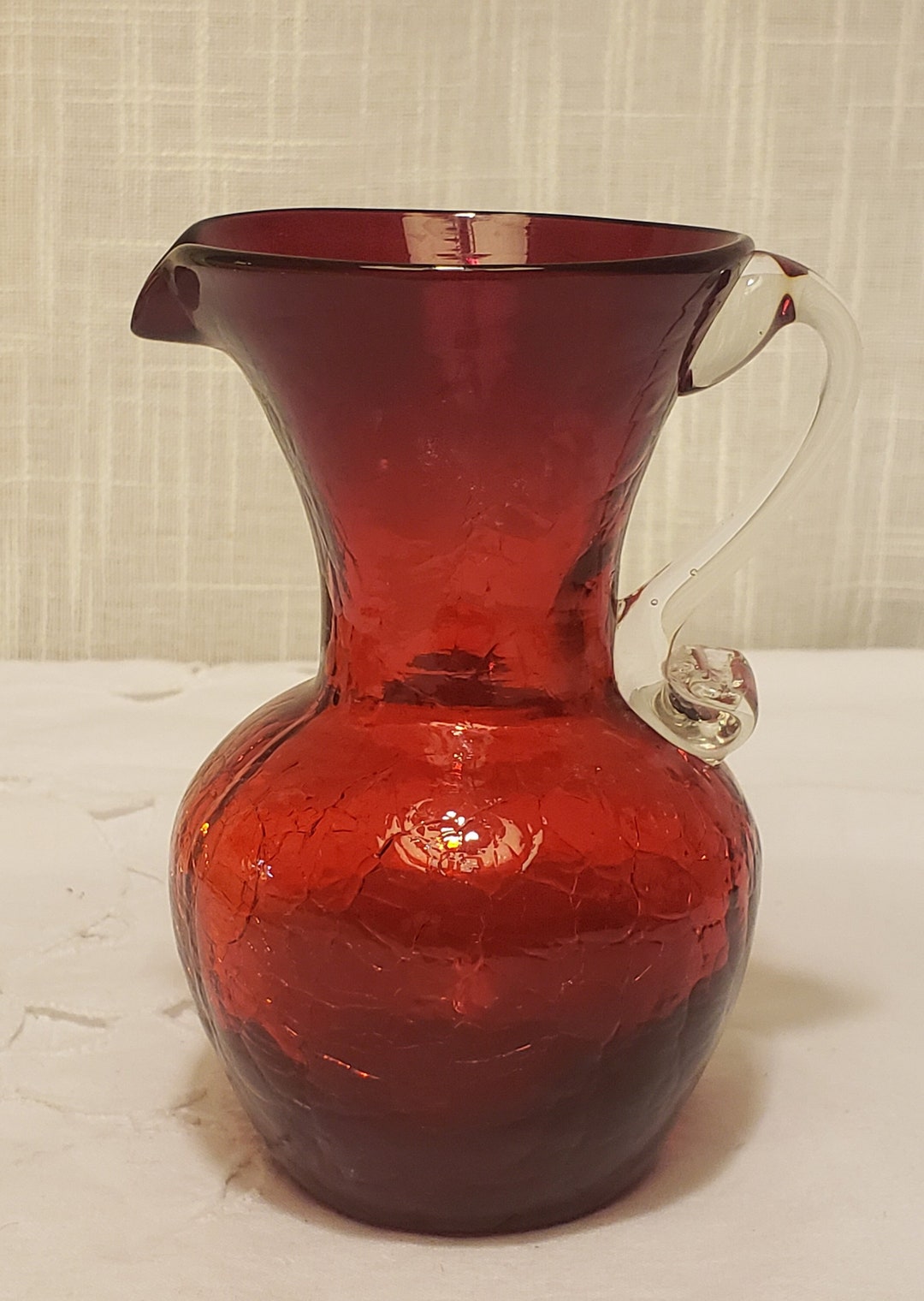 Ruby Pitcher Vintage Ruby Red Glass Mini Pitcher - Etsy