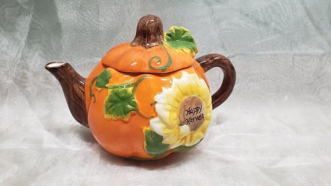 Orange Pumpkin Teapot Fall DΓ©cor β Autumn Teapot DΓ©cor β Cute Pumpkin ...