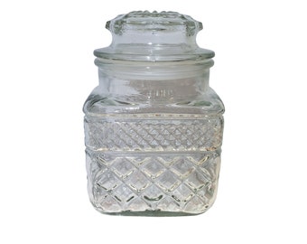 Etched Glass Candy Jar: Kitchen Cookie Container with Sealed Lid