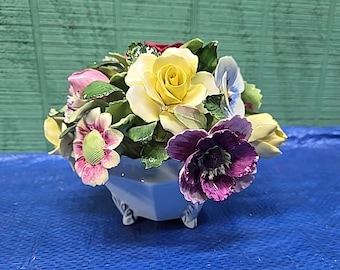 Aynsley England Flower Posy Pot - Floral Fine Bone China Hand