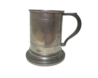 Vintage Silver Metal Mug: Steampunk Farmhouse Decor (4.25" Diameter)