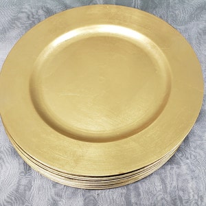 Brushed Golden Charger Plates: Table & Event Décor, 13” Diameter