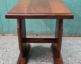 Rustic Solid Wood End Table: Vintage Side Table - Contact for Shipping Quote