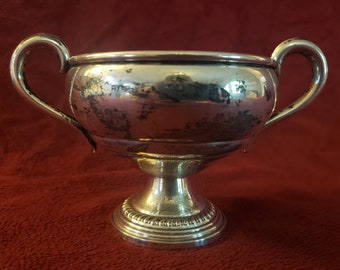 Silver Sugar Bowl with Heavy Patina