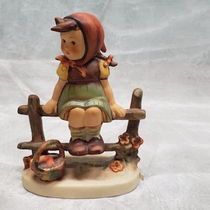 Just Resting Hummel Figurine - Little Girl on a Fence Resting - West Germany Goebel Figurine