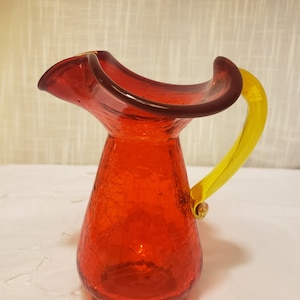 Vintage Red Glass Mini Pitcher