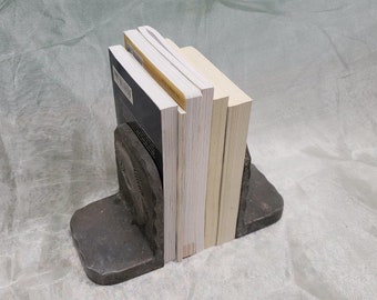 Rustic Metal Fish Bookends: Embossed Fisherman Decor