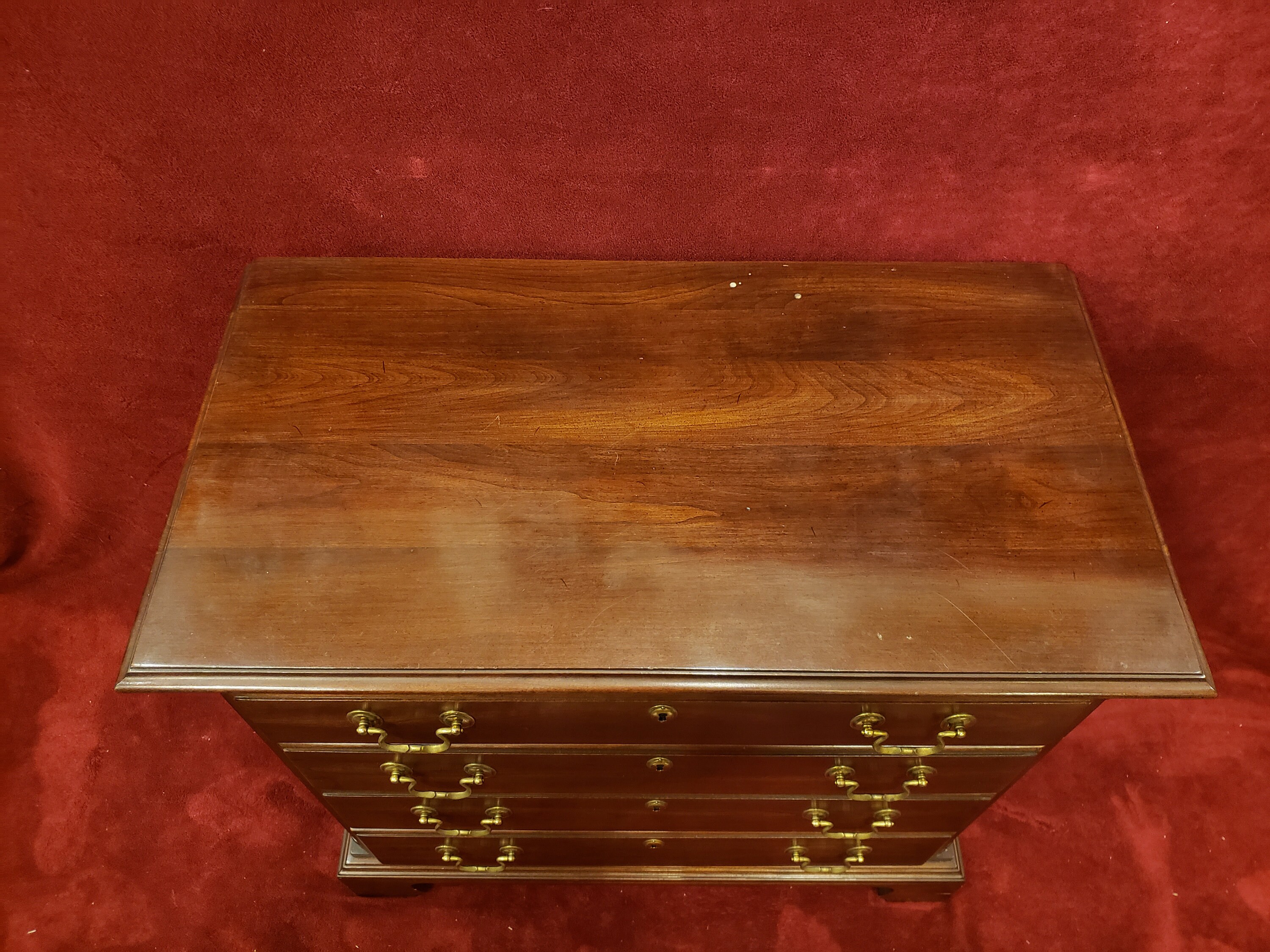 Vintage Ethan Allen Pine Nightstand With 4 Drawers and Dark Etsy