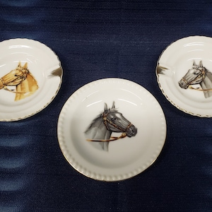 Set of Three Collectible Horse Plates – Made in Japan – Miniature Horse Plates – Three Collectible Plates – Equine Décor and Collectibles